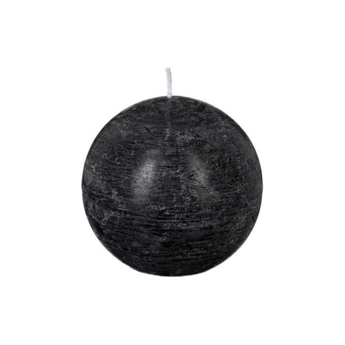 COMPTOIR DE LA BOUGIE Bougie Boule  Rustic  10cm Noir