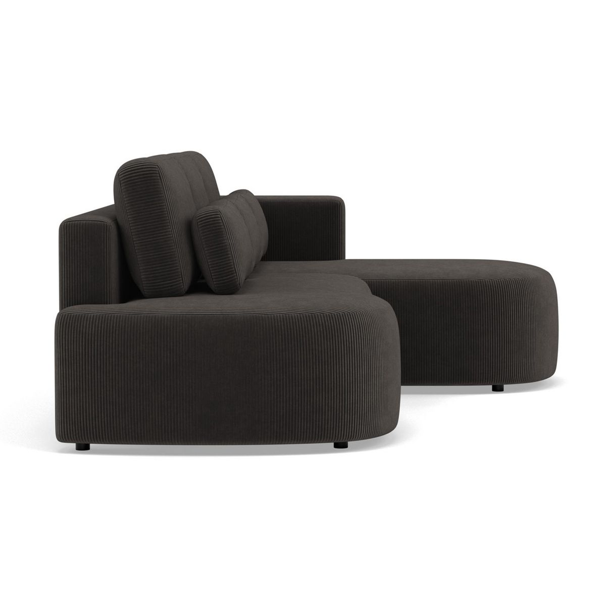 LISA DESIGN Mahina - canapé d'angle droit 4 places convertible avec coffre en velours côtelé