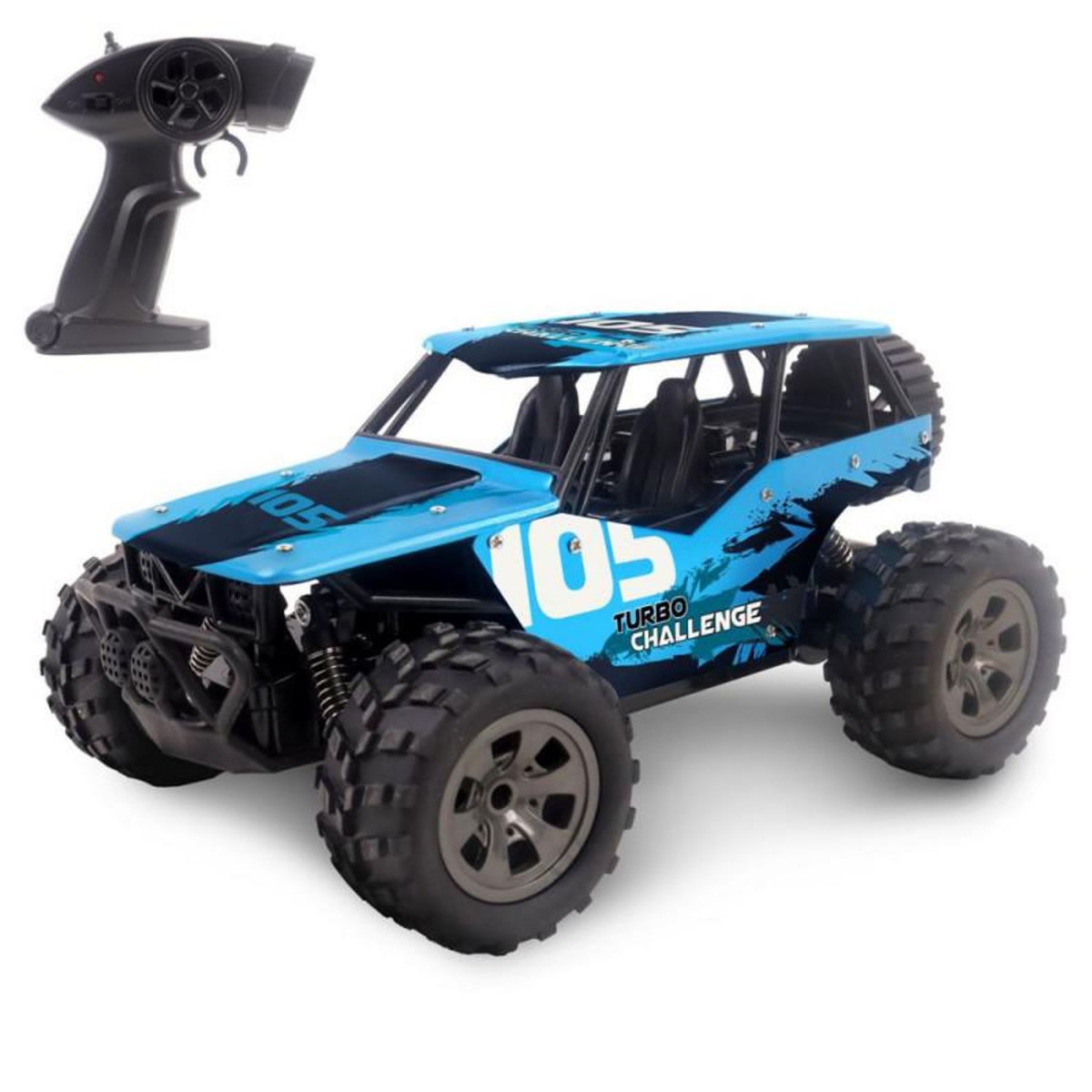 TURBO CHALLENGE Voiture télécommandée Turbo Challenge BTE OFF Road Métal Bleu