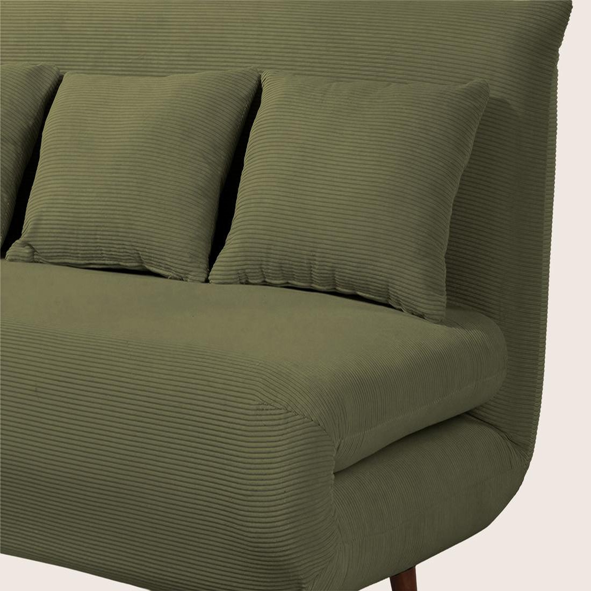 Voir la diapositive 5 : BEST MOBILIER Lumi - banquette convertible clic-clac 2 places en velours côtelé