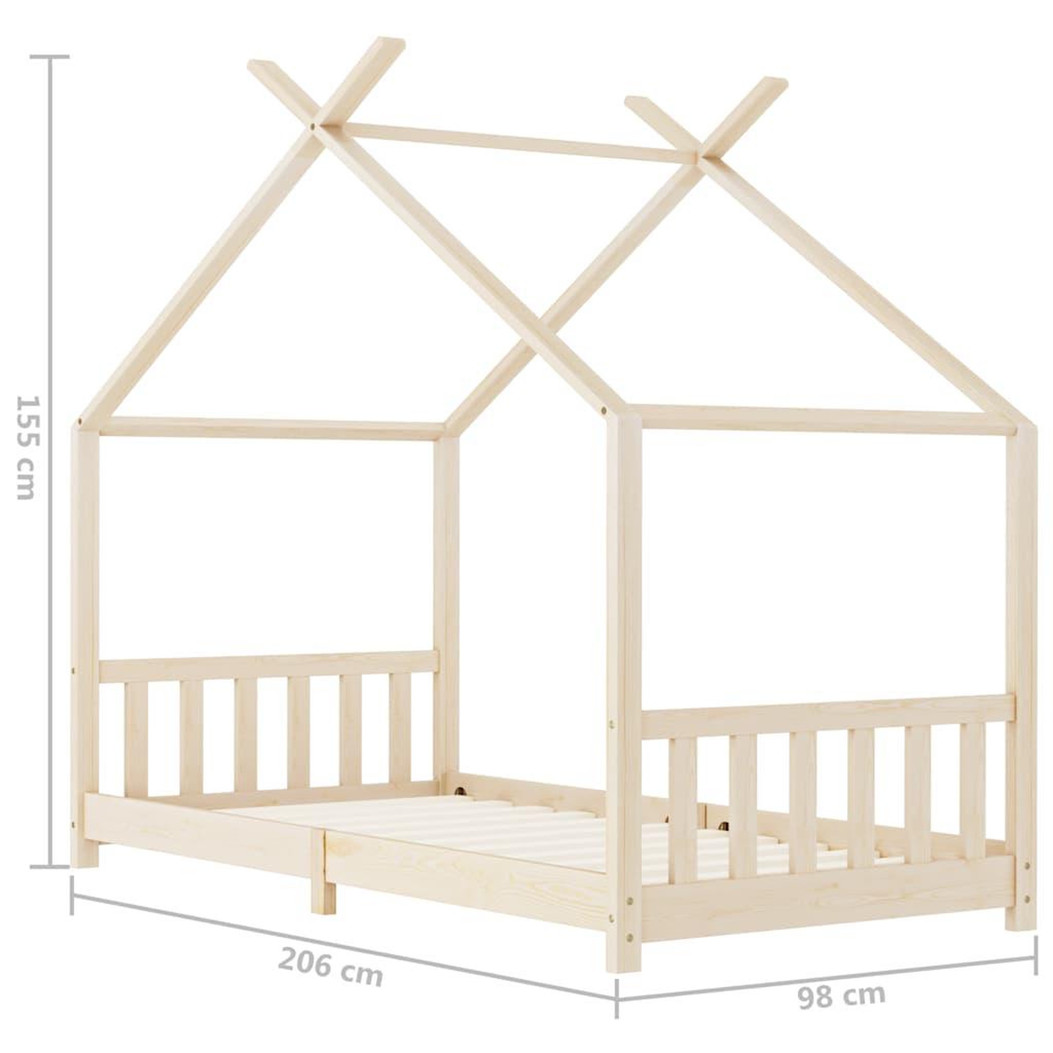 Voir la diapositive 6 : VIDAXL Cadre de lit d'enfant Bois de pin massif 90 x 200 cm
