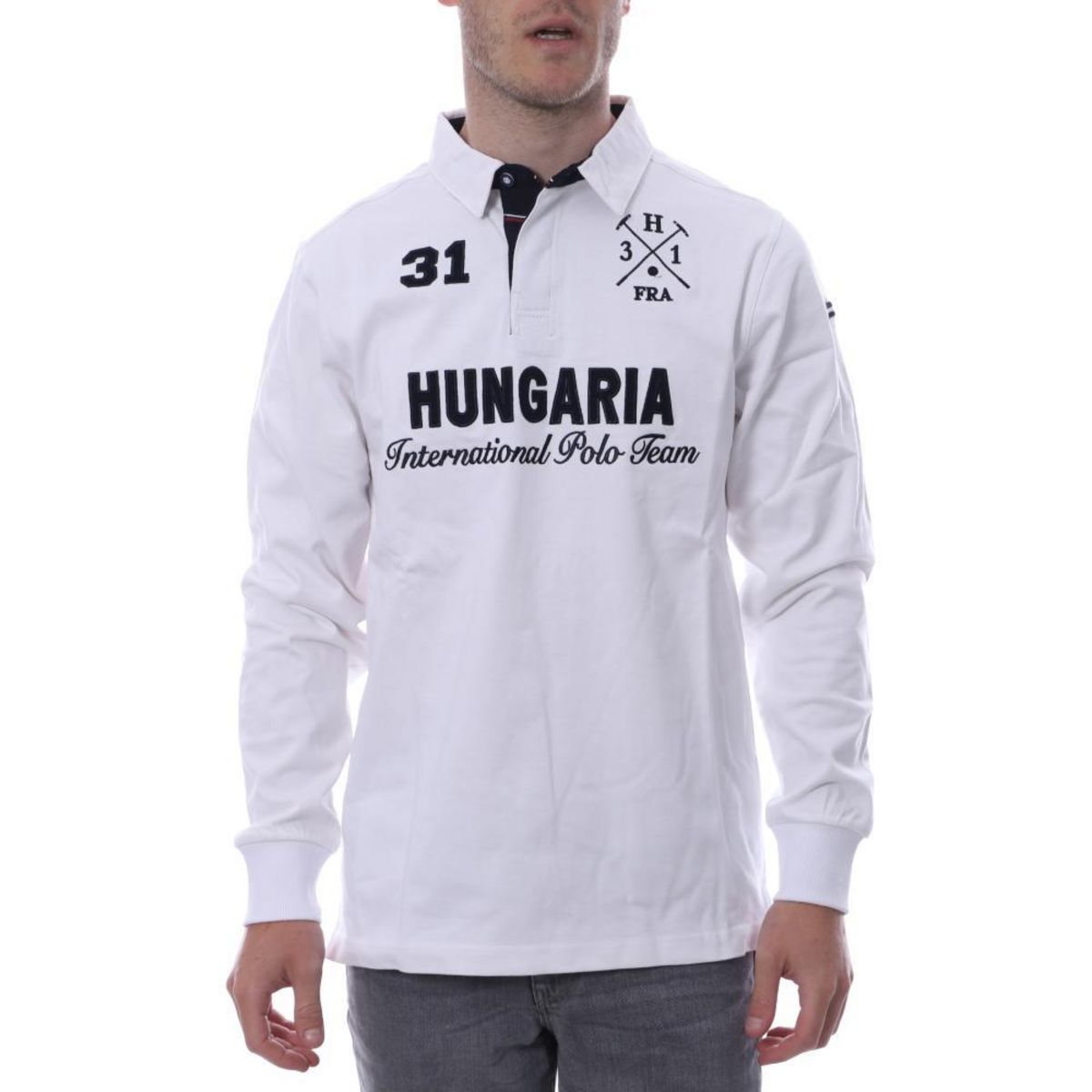 HUNGARIA Polo blanc homme Hungaria International Polo Team