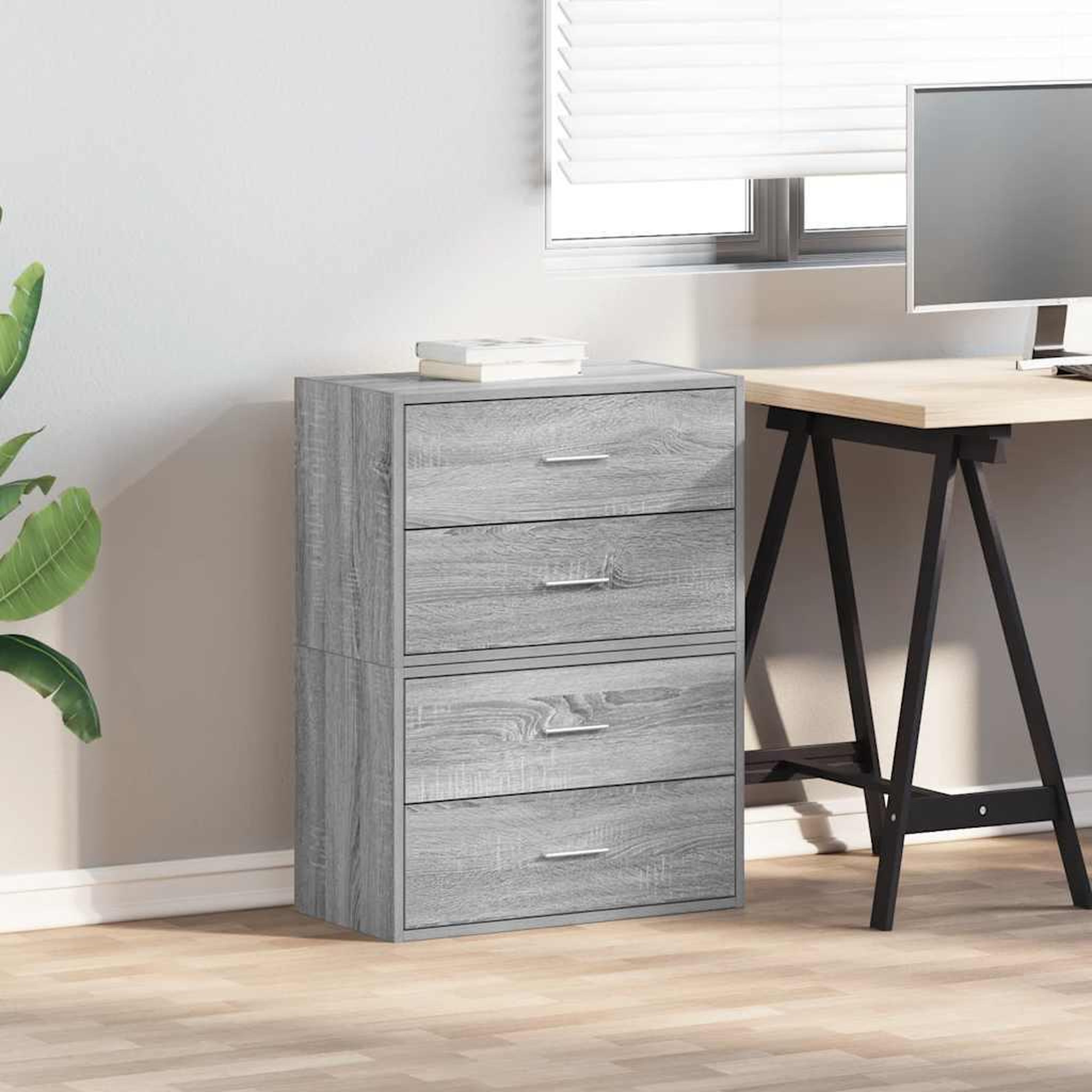 Voir la diapositive 3 : VIDAXL Armoires avec 2 tiroirs 2 pcs sonoma gris bois d'ingenierie