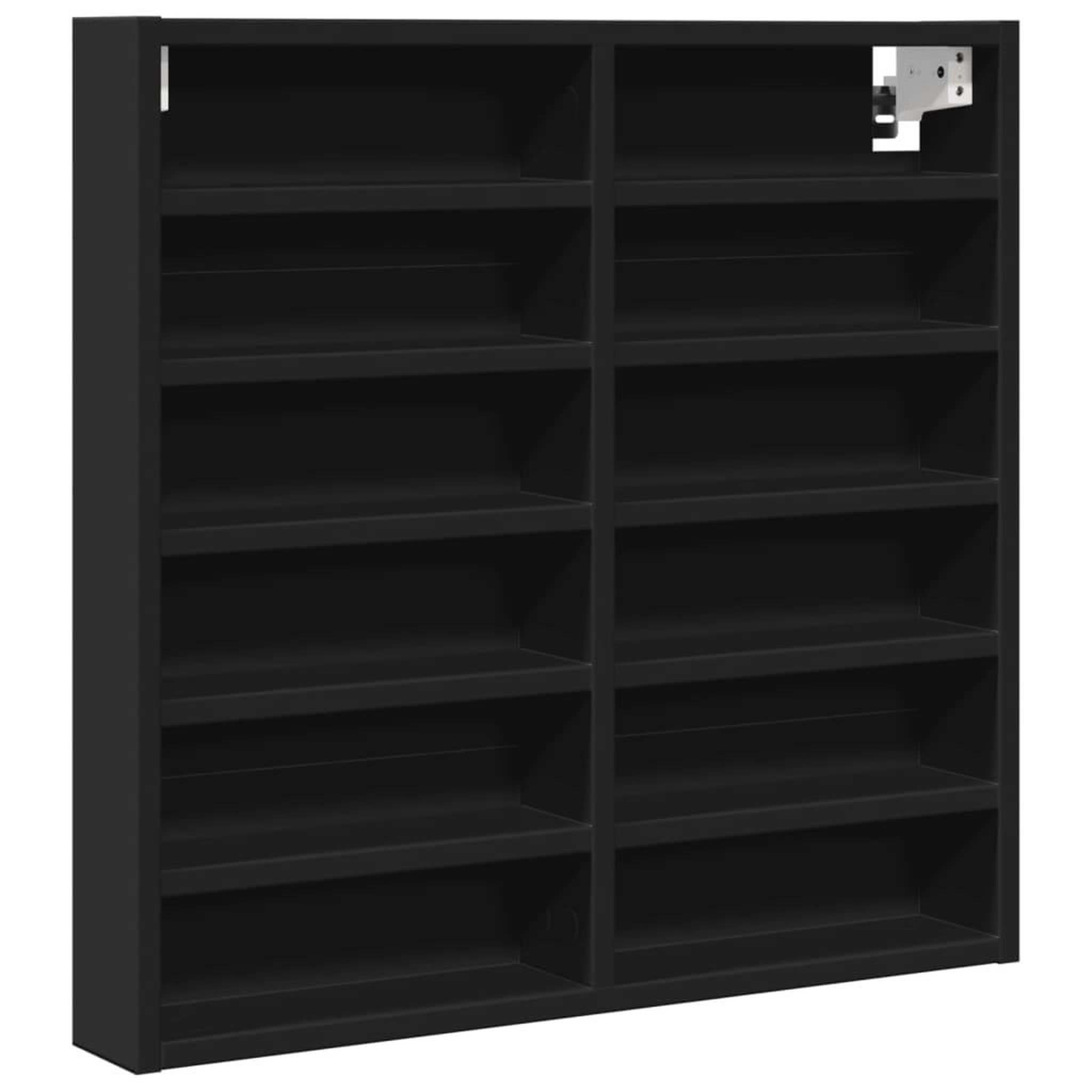 Voir la diapositive 2 : VIDAXL Armoire a vitrine noir 60x8,5x58 cm bois d'ingenierie
