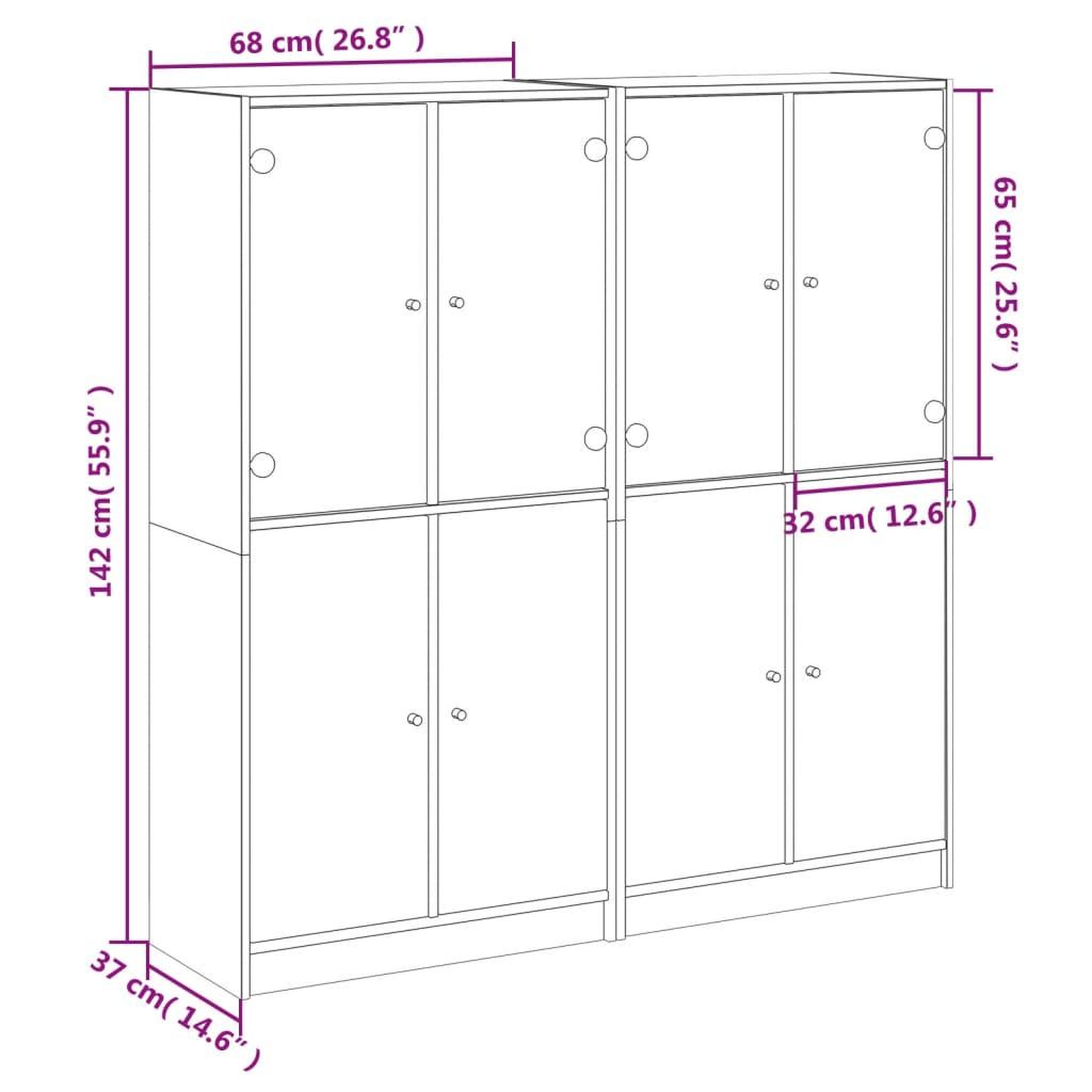 Voir la diapositive 6 : VIDAXL Bibliotheque avec portes blanc 136x37x142 cm bois d'ingenierie