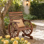 Voir la diapositive 4 : OUTSUNNY Chaise de jardin roue de chariot dossier incliné bois carbonisé