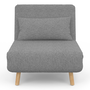 Voir la diapositive 4 : ID MARKET Fauteuil convertible ROMEO lit d'appoint 1 place 80x190 cm tissu gris clair