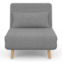 Voir la diapositive 4 : ID MARKET Fauteuil convertible ROMEO lit d'appoint 1 place 80x190 cm tissu gris clair