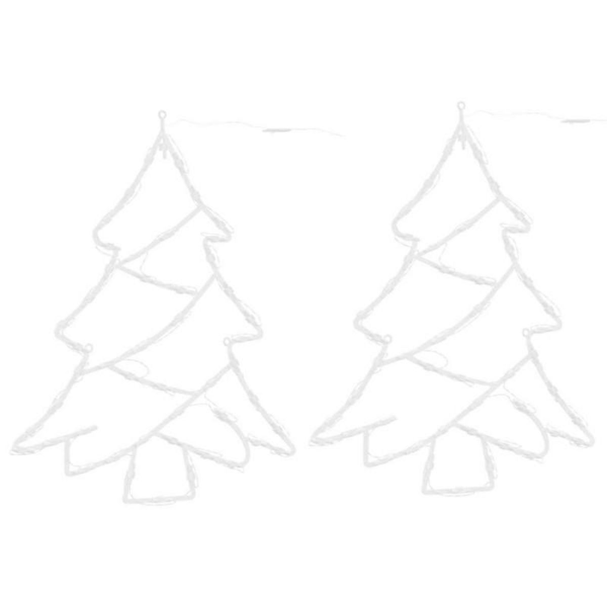 VIDAXL Lumières de Noël silhouette d arbre de Noël 2 pcs 50 LED