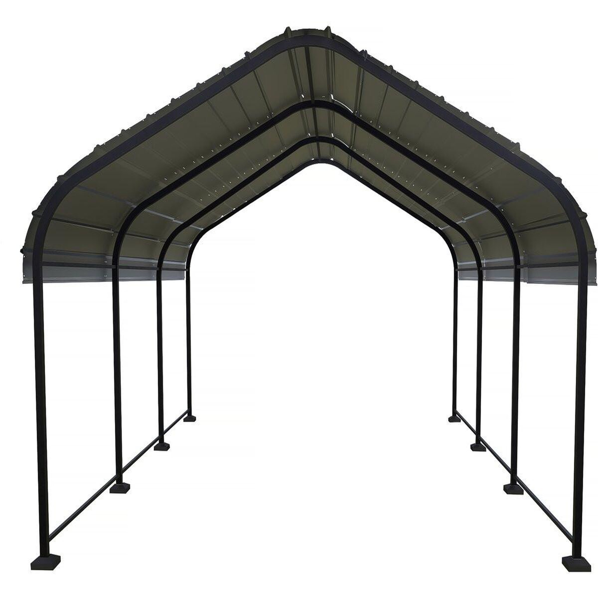 Voir la diapositive 4 : Habitat et Jardin Carport abri de voiture en métal  phoenix  - 13,5 m² - gris