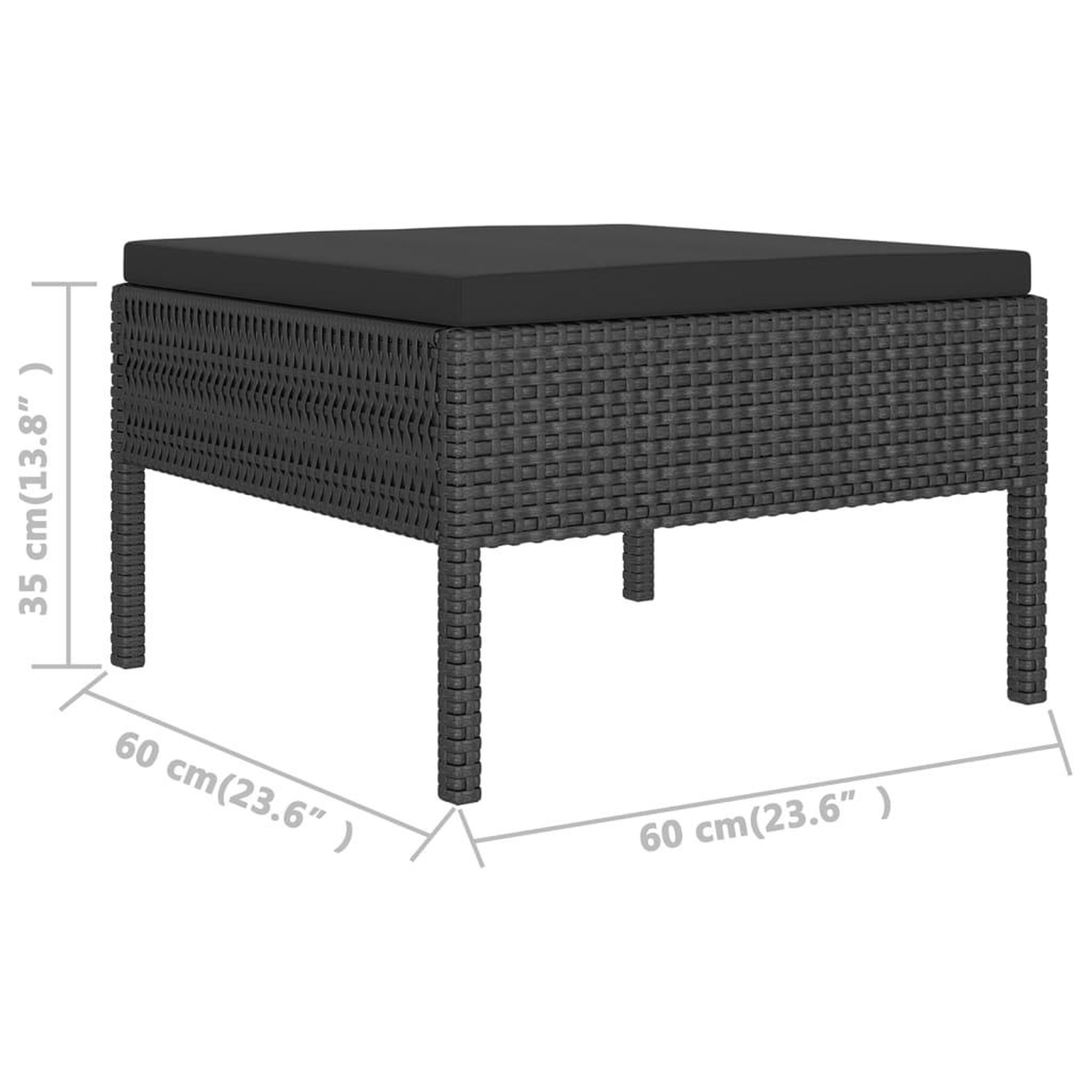 Voir la diapositive 6 : VIDAXL Salon de jardin 7 pcs avec coussins Resine tressee Noir