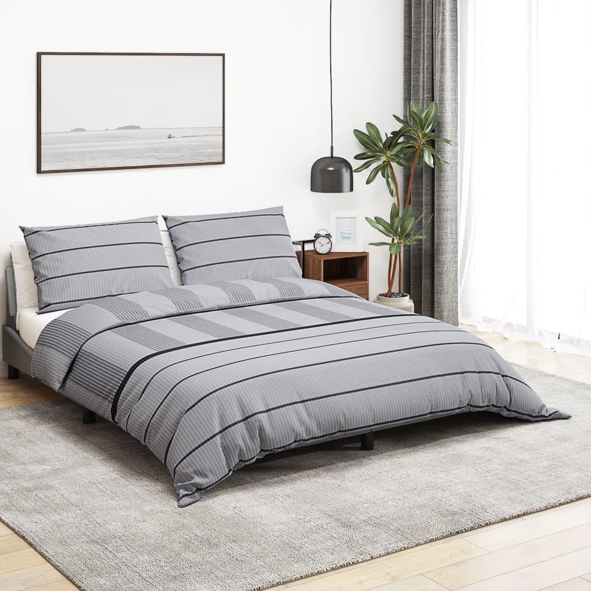 VIDAXL Ensemble de housse de couette Gris 200x200 cm Coton