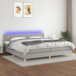 VIDAXL Sommier a lattes de lit matelas LED Gris clair 200x200 cm Tissu