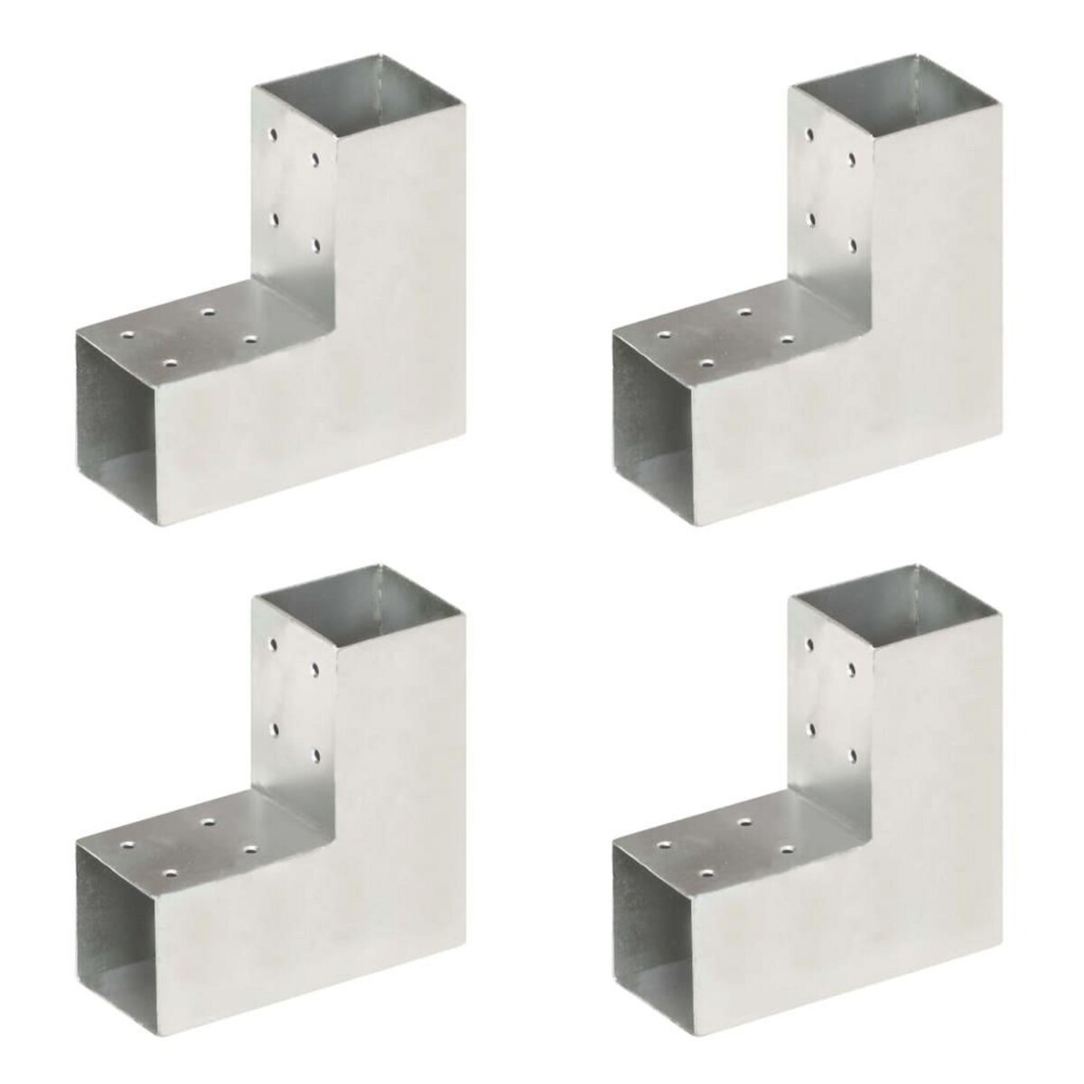 VIDAXL Connecteurs de poteau 4 pcs Forme en L Metal galvanise 71x71 mm