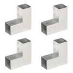 VIDAXL Connecteurs de poteau 4 pcs Forme en L Metal galvanise 71x71 mm