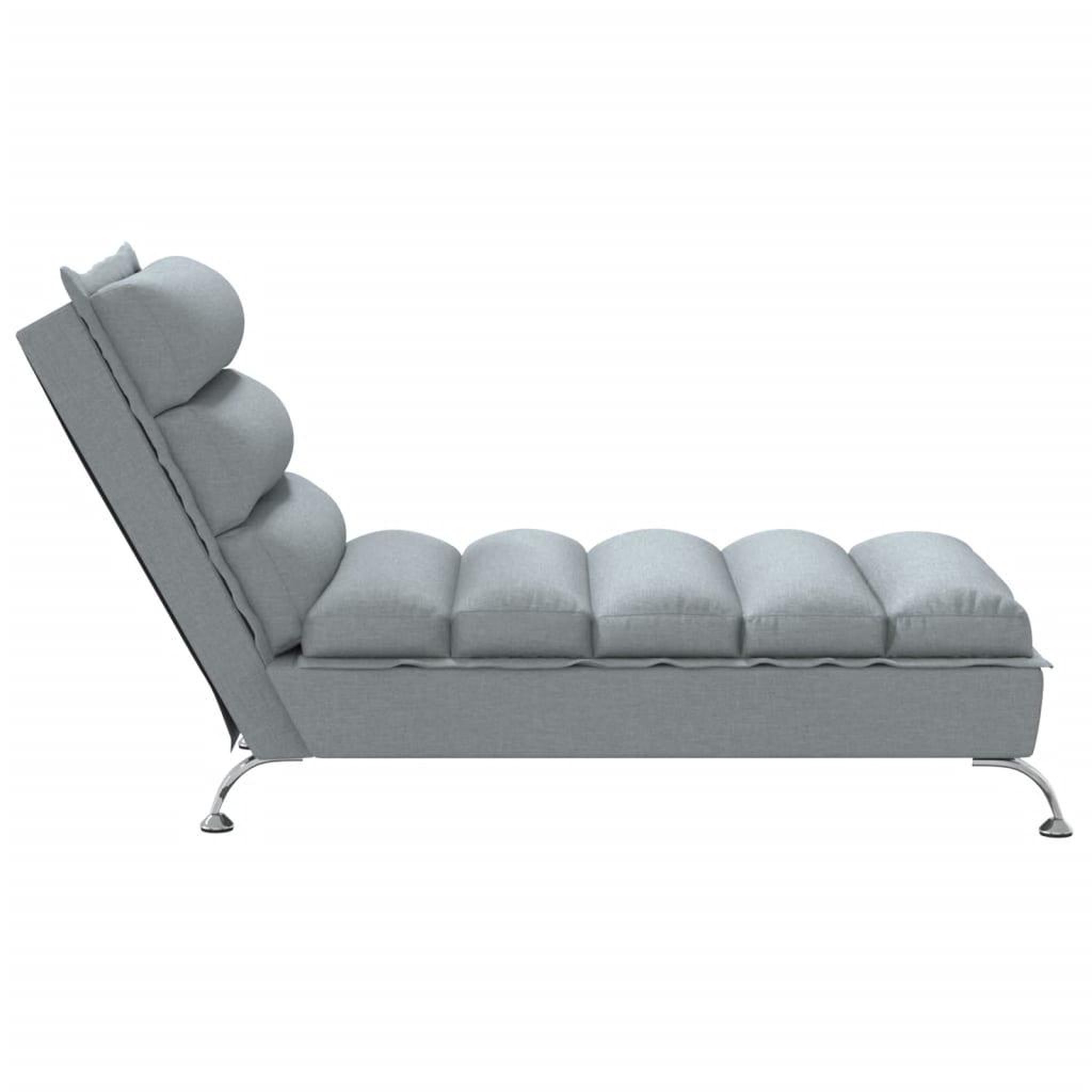 Voir la diapositive 5 : VIDAXL Chaise longue avec coussins gris clair tissu