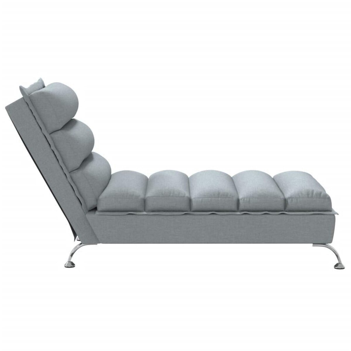 VIDAXL Chaise longue avec coussins gris clair tissu