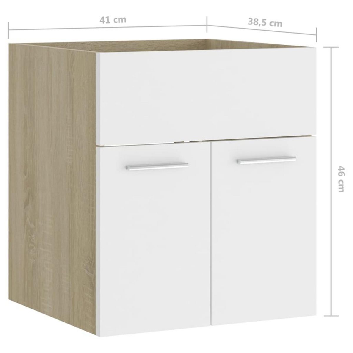 VIDAXL Armoire d'evier avec lavabo integre blanc et chene sonoma