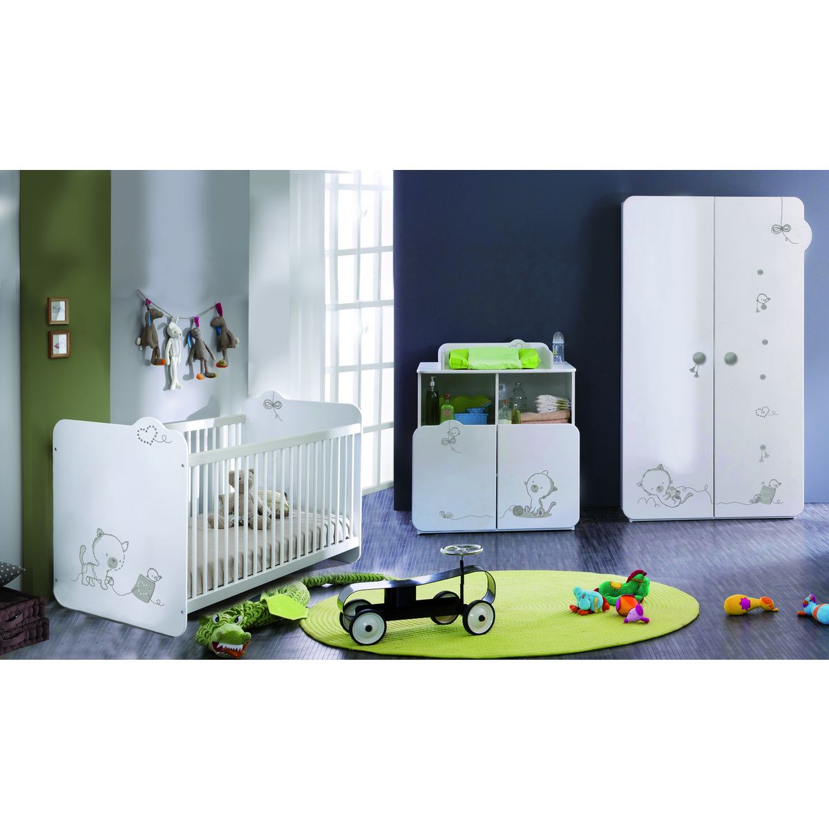 Commode bébé à langer 2 portes CHATON