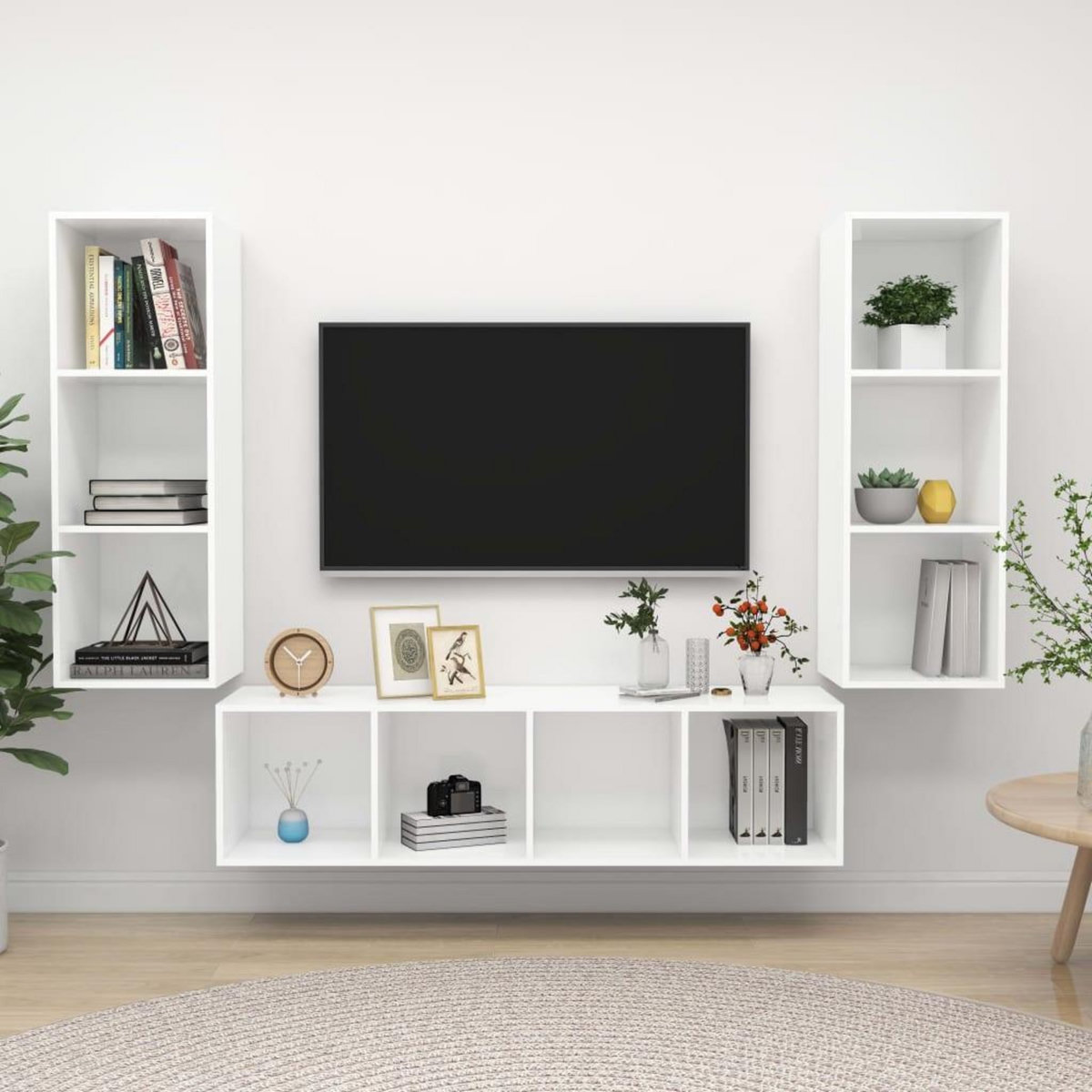 VIDAXL Ensemble de meuble TV 3 pcs Blanc Bois d'ingenierie