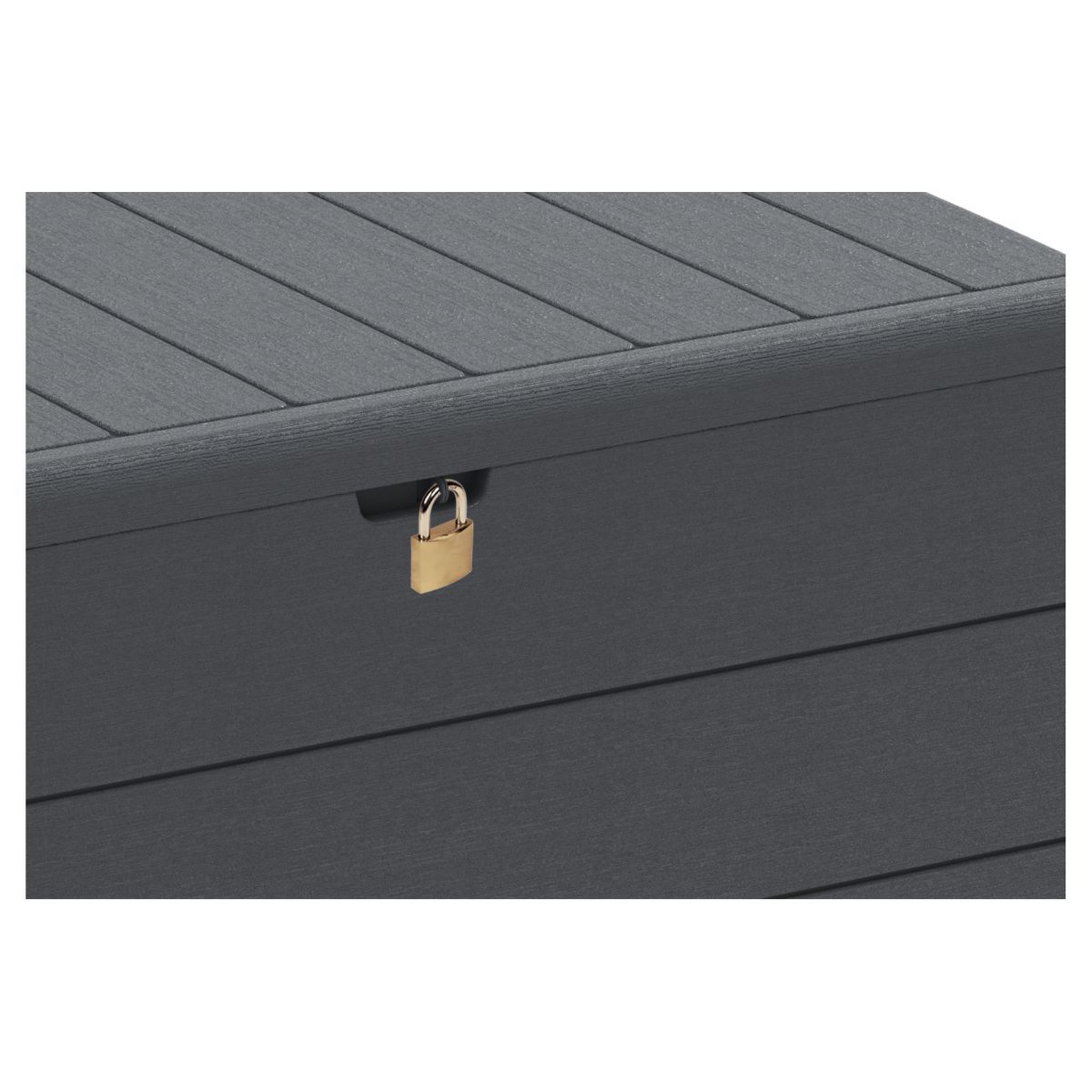 Voir la diapositive 5 : DURAMAX Coffre de rangement jardin - Résine - Gris - 416L
