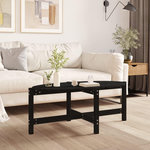 VIDAXL Table basse Noir 118x63x45 cm Bois massif de pin