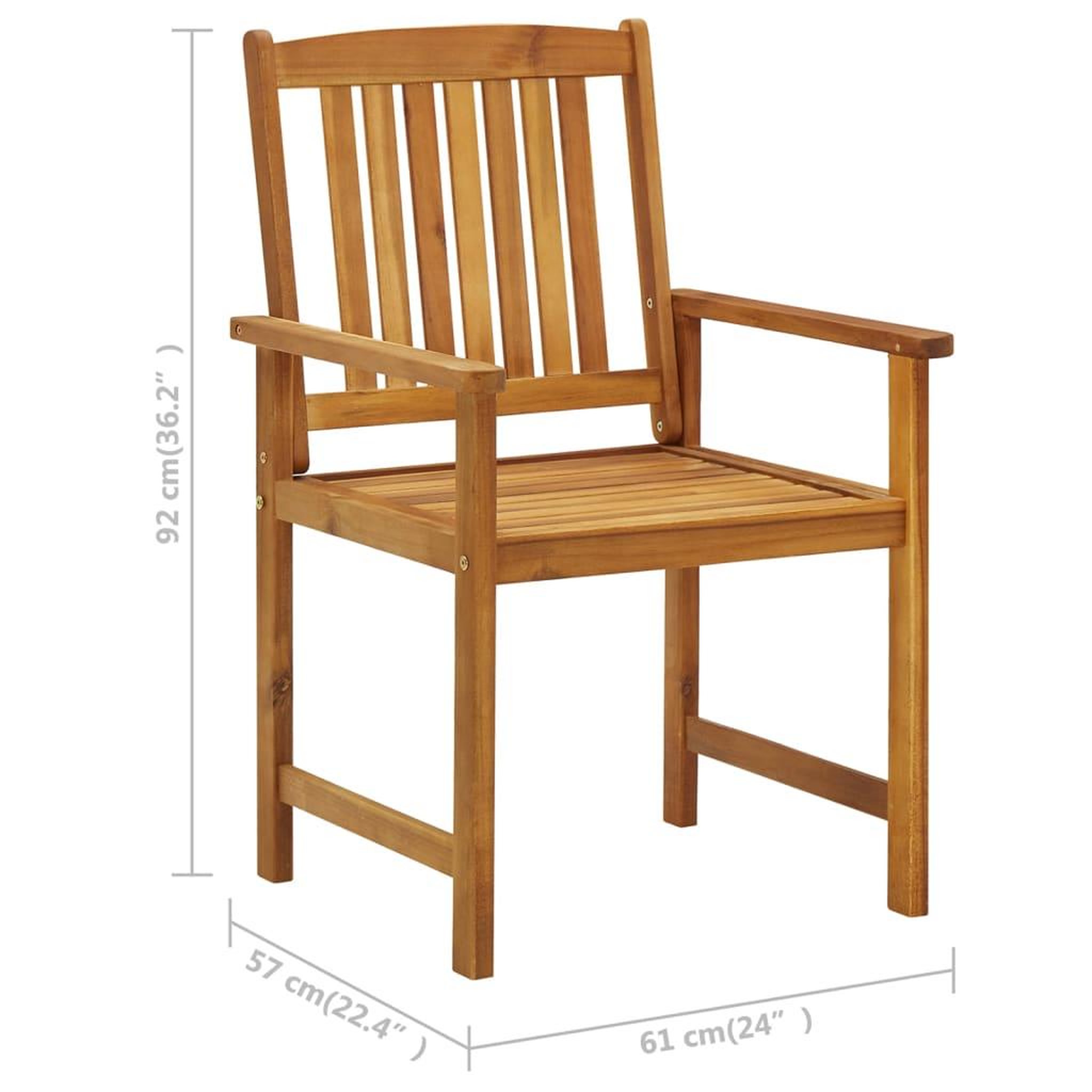 Voir la diapositive 6 : VIDAXL Chaises de jardin avec coussins lot de 8 Bois d'acacia solide