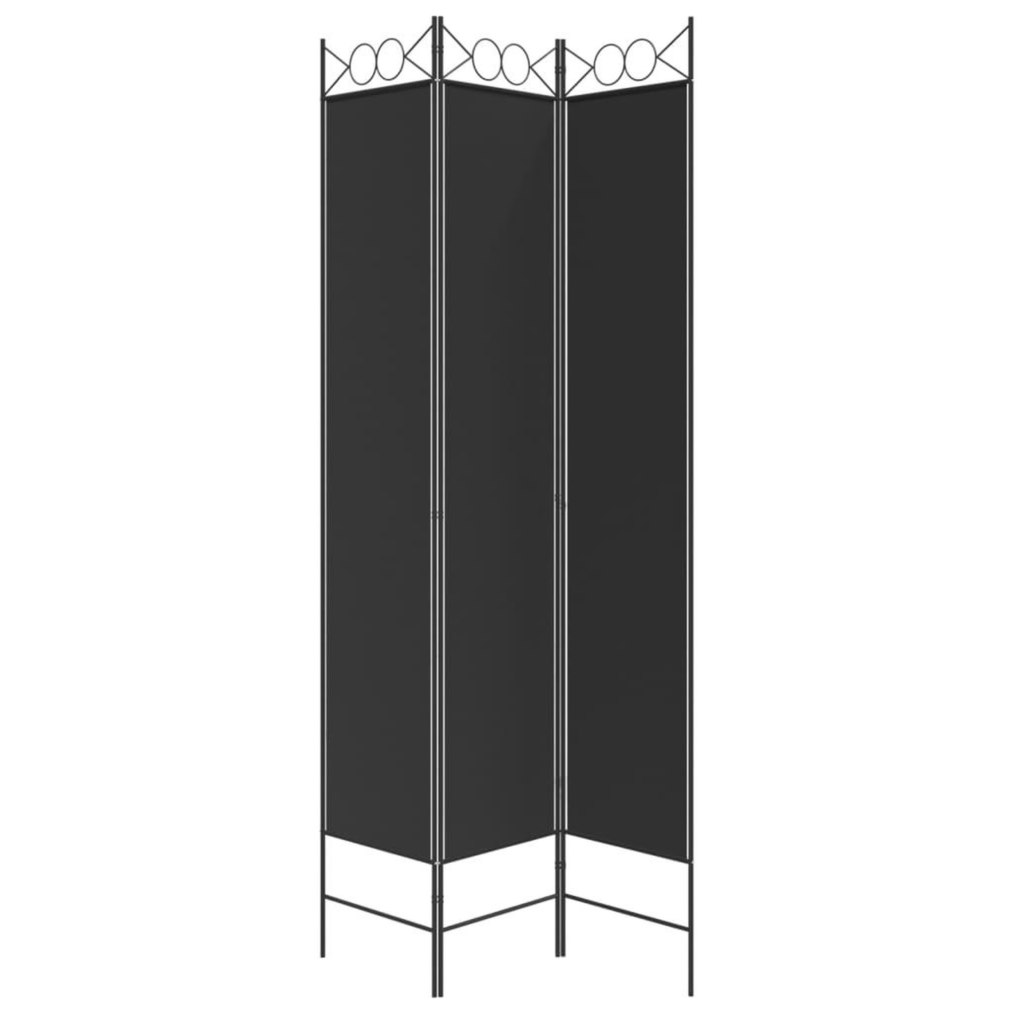 Voir la diapositive 5 : VIDAXL Cloison de separation 3 panneaux Noir 120x220 cm Tissu