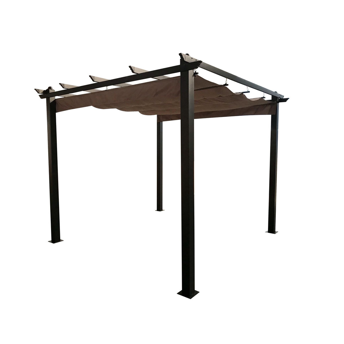 CONCEPT USINE Tonnelle autoportante 3 x 3 m en aluminium et toile taupe REGIA