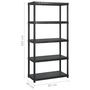 Voir la diapositive 6 : VIDAXL Etagere de rangement a 5 niveaux Noir 255x40x185 cm Plastique