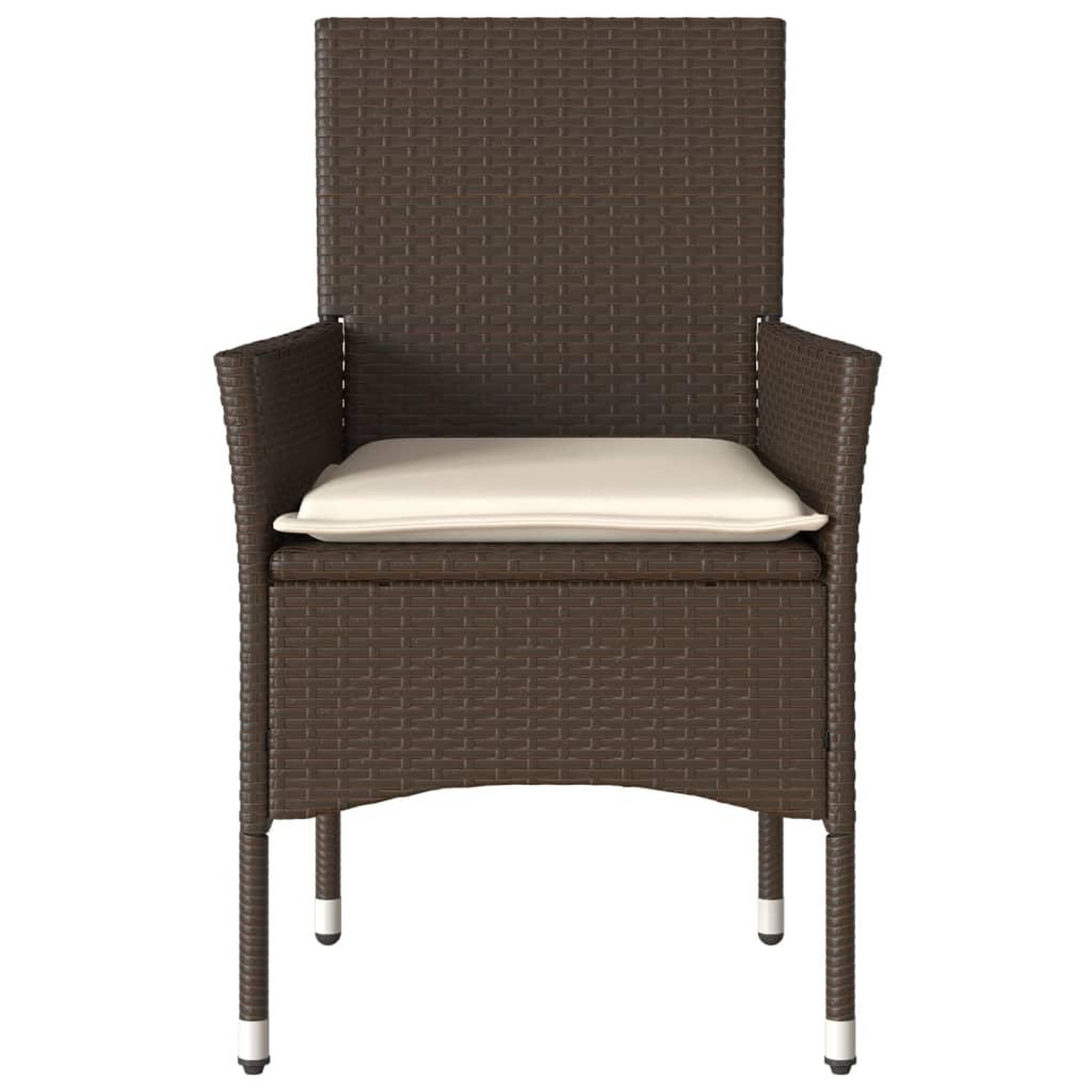 Voir la diapositive 5 : VIDAXL Chaises de jardin avec coussins lot de 2 marron resine tressee