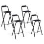 Voir la diapositive 1 : ID MARKET Lot de 4 tabourets de bar pliants DELSON noirs