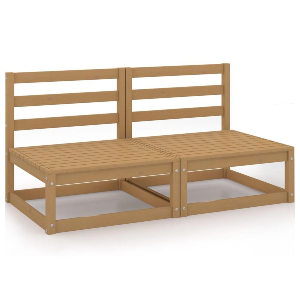 VIDAXL Canape a 2 places de jardin Marron miel Bois de pin solide
