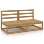 Voir la diapositive 2 : VIDAXL Canape a 2 places de jardin Marron miel Bois de pin solide