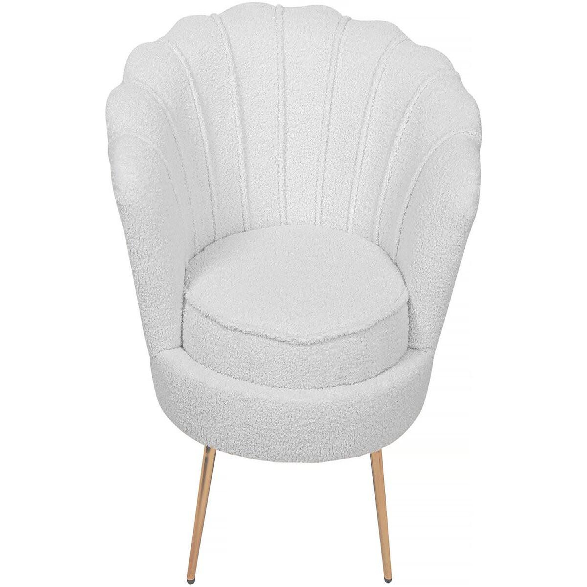 Voir la diapositive 2 : Habitat et Jardin Fauteuil bouclette  floria  - 75 x 68 x 77,5 cm -  blanc
