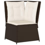 Voir la diapositive 2 : VIDAXL Canape d'angle de jardin avec coussins marron resine tressee