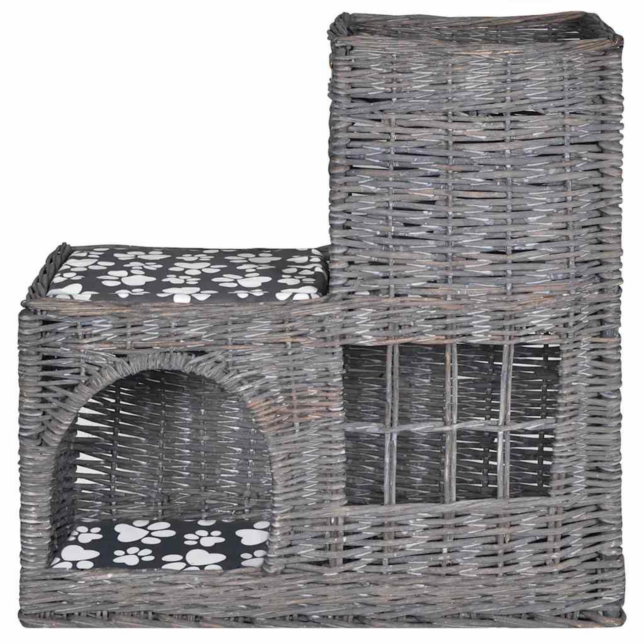 Voir la diapositive 2 : VIDAXL Arbre/maison/chateau a chat avec coussin saule