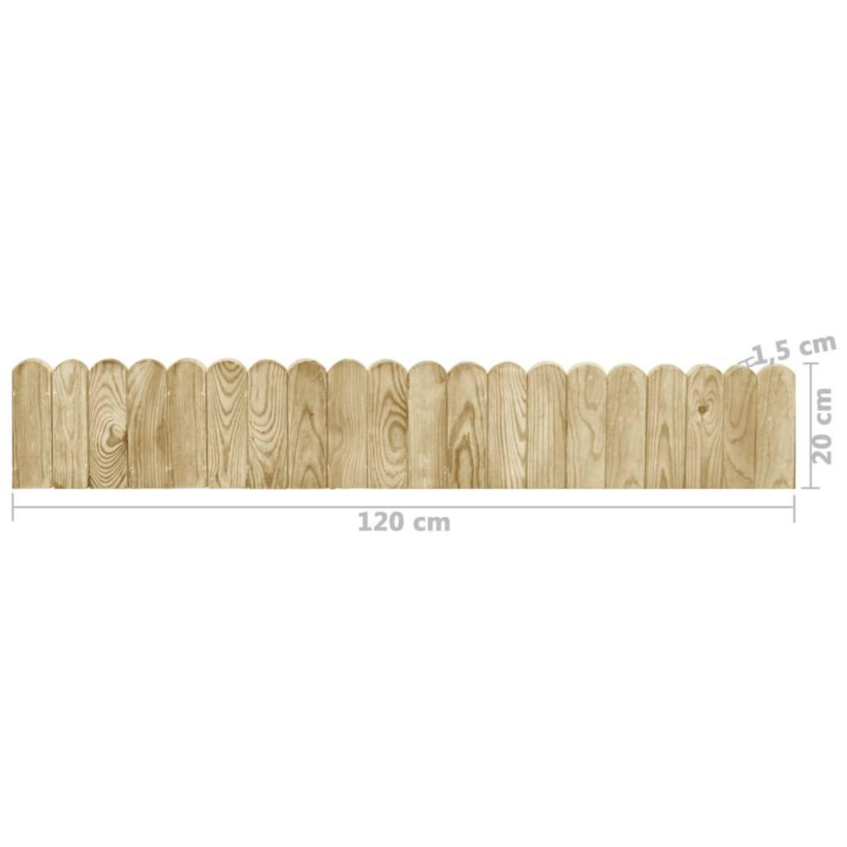 VIDAXL Rouleaux de bordure 3 pcs 120 cm bois de pin impregne