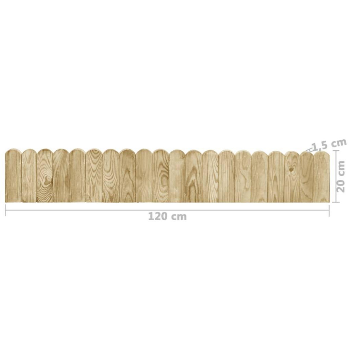 VIDAXL Rouleaux de bordure 3 pcs 120 cm bois de pin impregne
