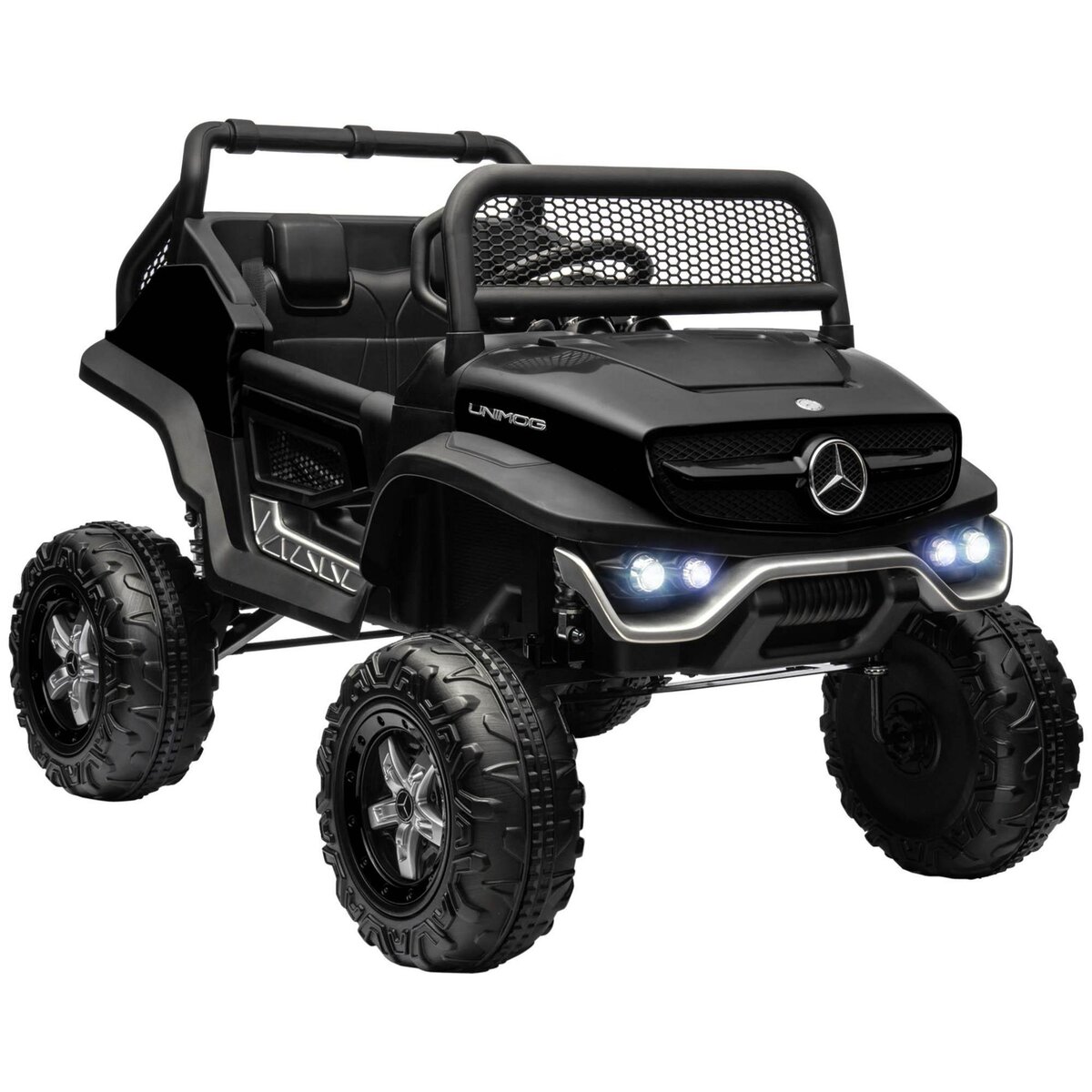 HOMCOM Voiture Electrique Enfant 4x4 12V véchicule pour Enfants avec Phare  et Klaxon à Distance - 3-6 Ans - Noir