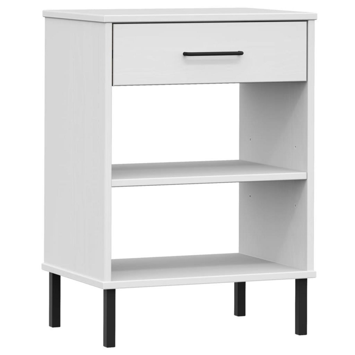 VIDAXL Armoire console avec pieds en metal Blanc Bois pin massif OSLO