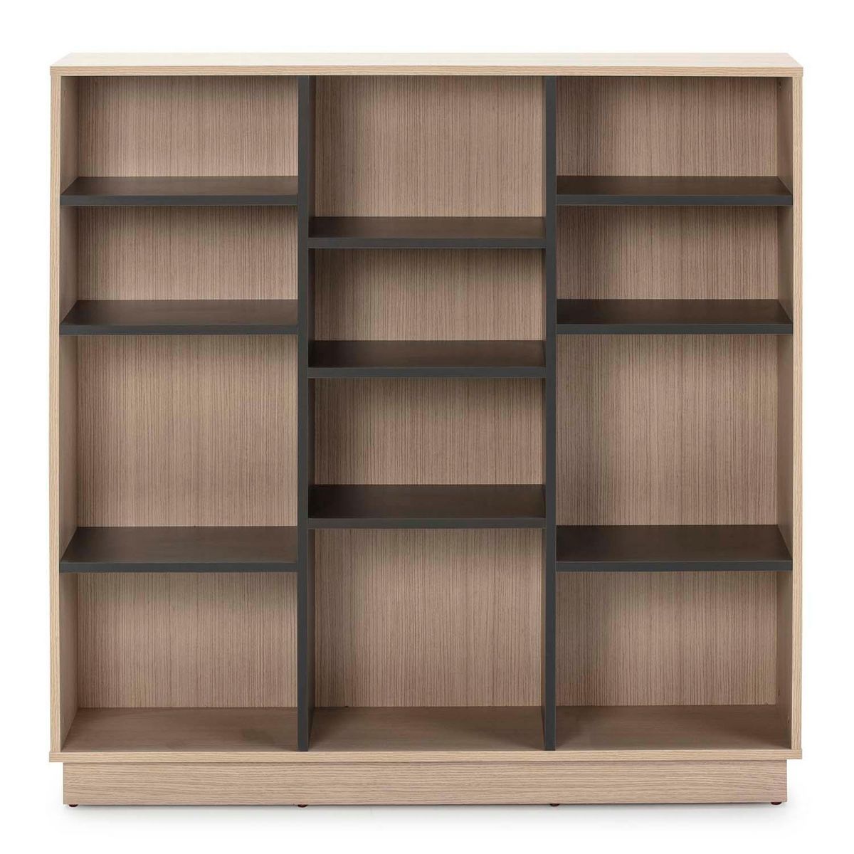 VS VENTA-STOCK Étagère Bibliothèque Vigo 110x110 cm , étagère pour bureau, couleur Chêne et Gris