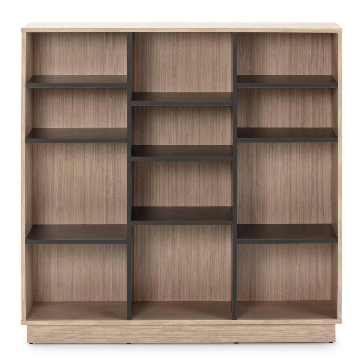 VS VENTA-STOCK Étagère Bibliothèque Vigo 110x110 cm , étagère pour bureau, couleur Chêne et Gris