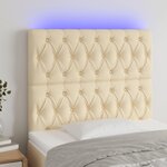VIDAXL Tete de lit a LED Creme 100x7x118/128 cm Tissu