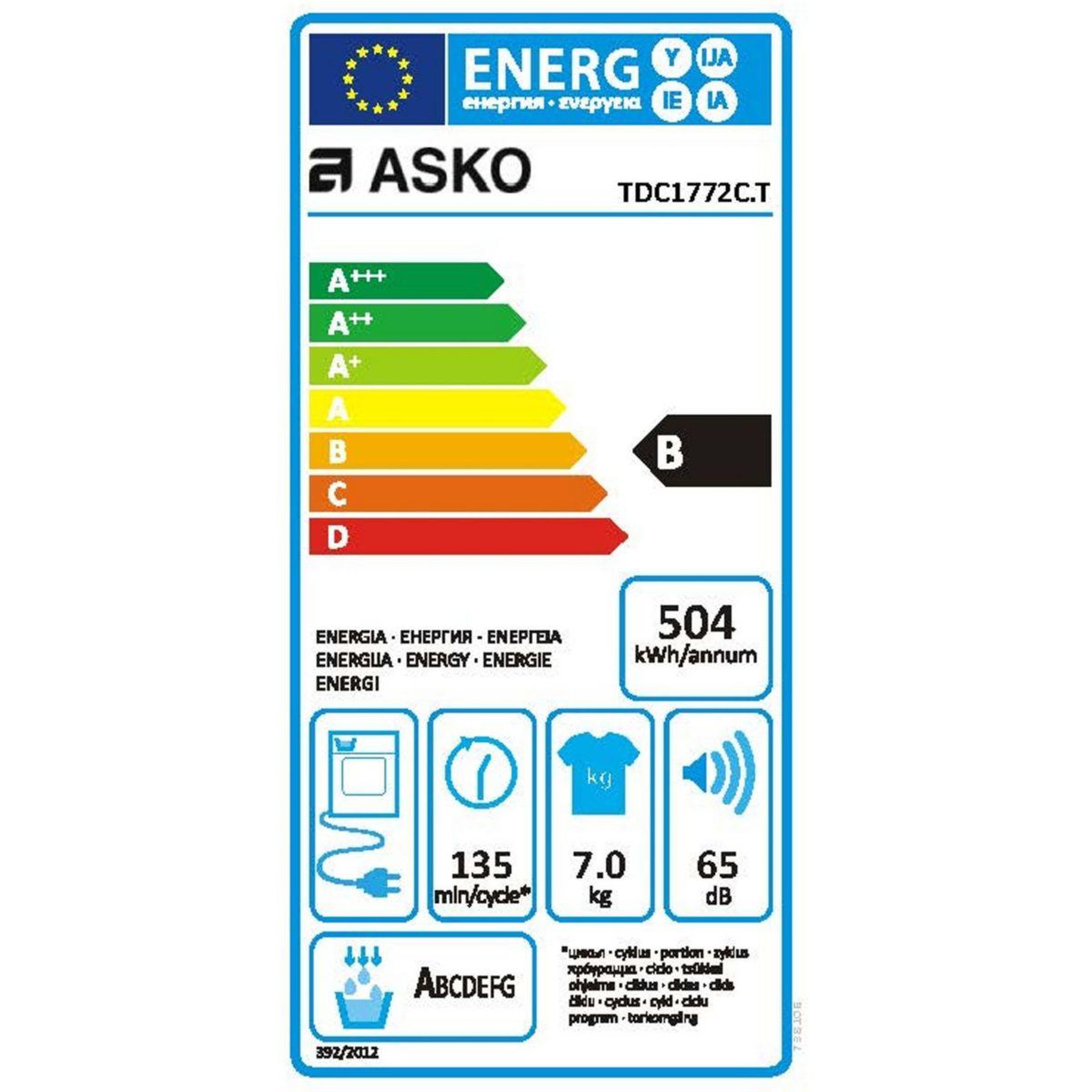 Voir la diapositive 5 : ASKO Sèche linge professionnel tdc1772c.t pro