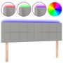 Voir la diapositive 2 : VIDAXL Tete de lit a LED Gris clair 144x5x78/88 cm Tissu