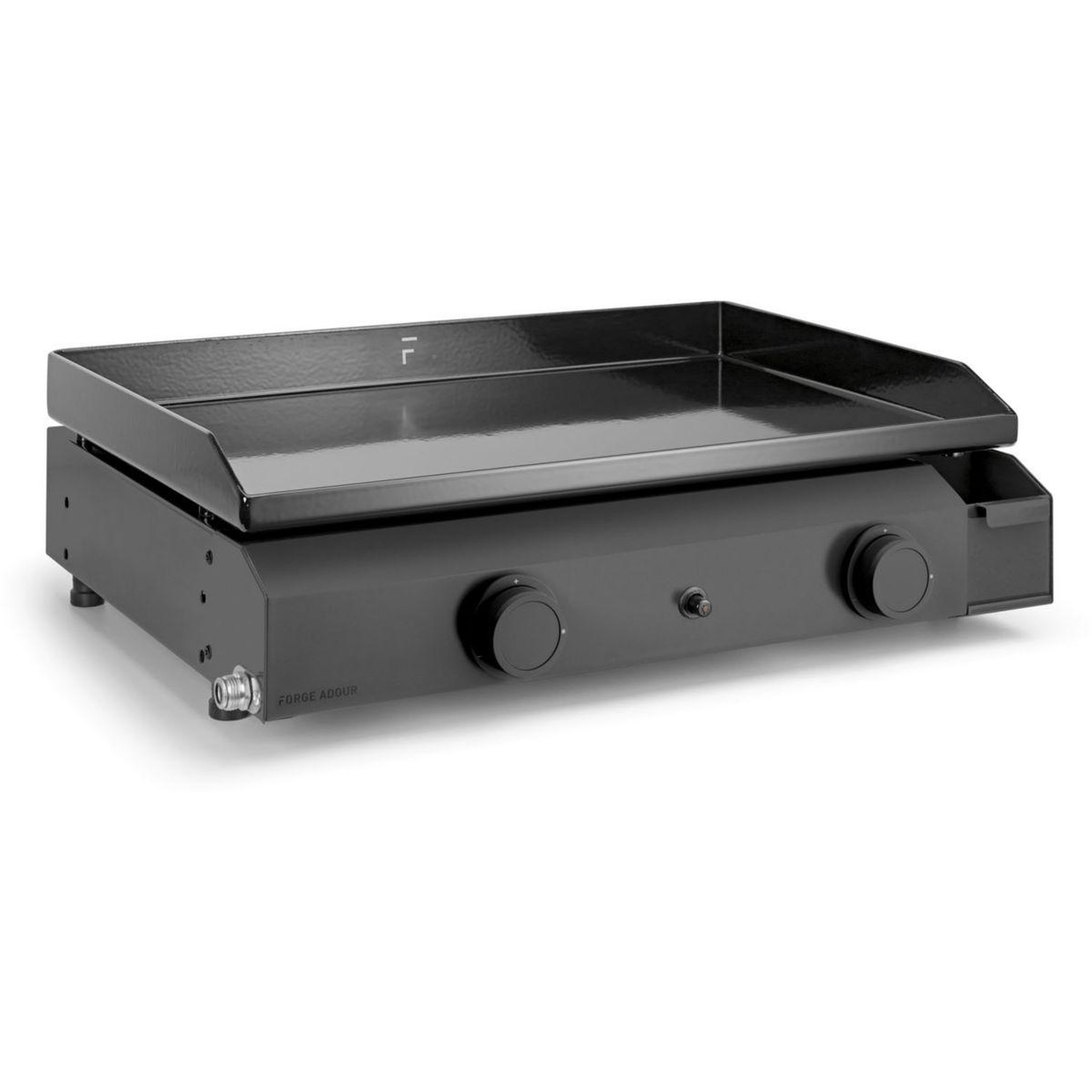 FORGE ADOUR Plancha gaz base 60 acier 2 brûleurs à poser, 57.5x37.9 cm