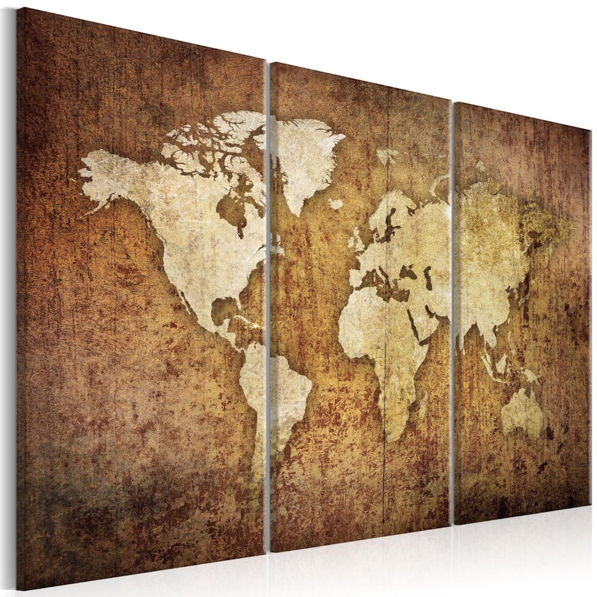 Paris Prix Tableau Imprimé  World Map : Brown Texture