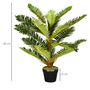 Voir la diapositive 3 : OUTSUNNY Palmier artificiel H.0,85 m arbre artificiel tronc branches lichen feuilles grand réalisme pot inclus