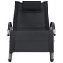 VIDAXL Chaise longue avec oreiller Noir Textilene